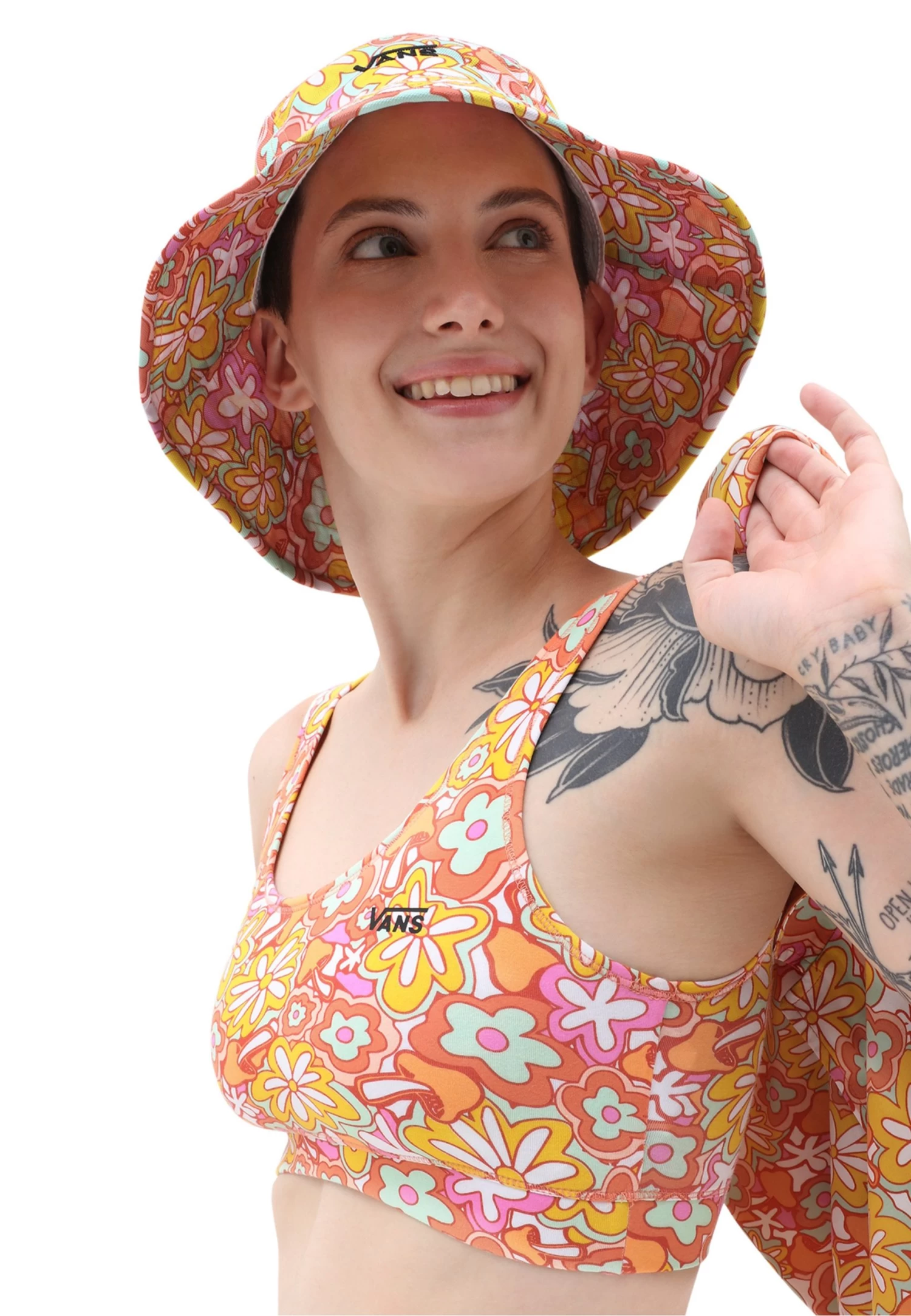 Vans Wm Flying V Print - Bustier - Medium Orange 2 Vans Wm Flying V Print - Bustier - Medium Orange - Afbeelding 2