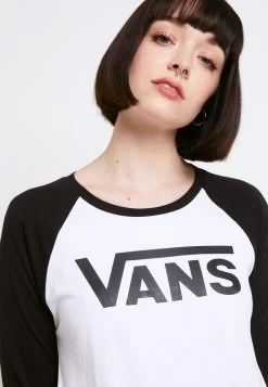Vans Wm Flying V Ls Raglan - Longsleeve - White/Black -Kleding Verkoop 12803caac918458b8364a8fcf550712b