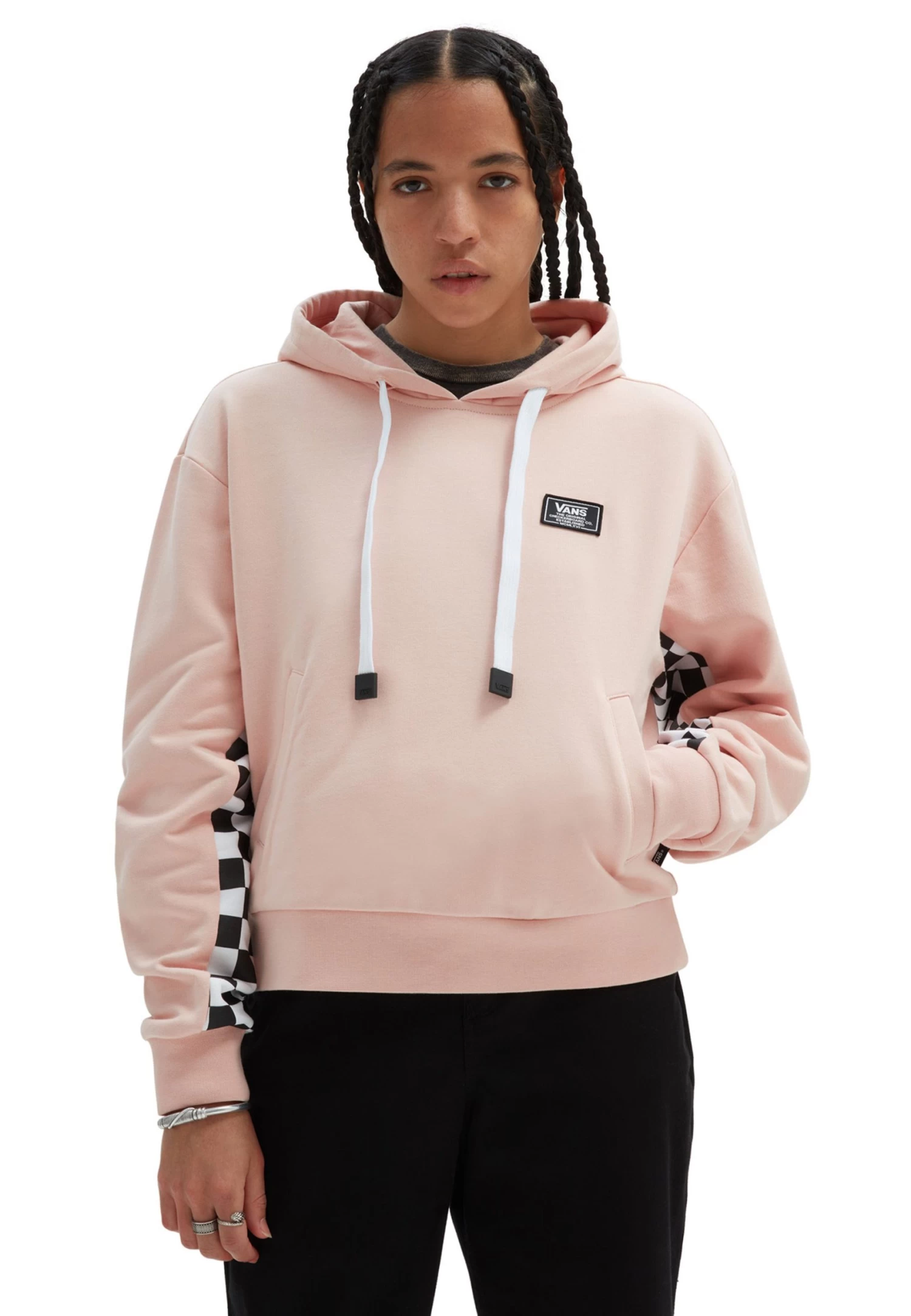 Vans Boom Boom Check It- Hoodie - Rose Smoke 1 Vans Boom Boom Check It- Hoodie - Rose Smoke