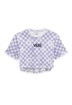 Vans Floral Checker Ss Crop - T-Shirt Print - Sweet Lavender