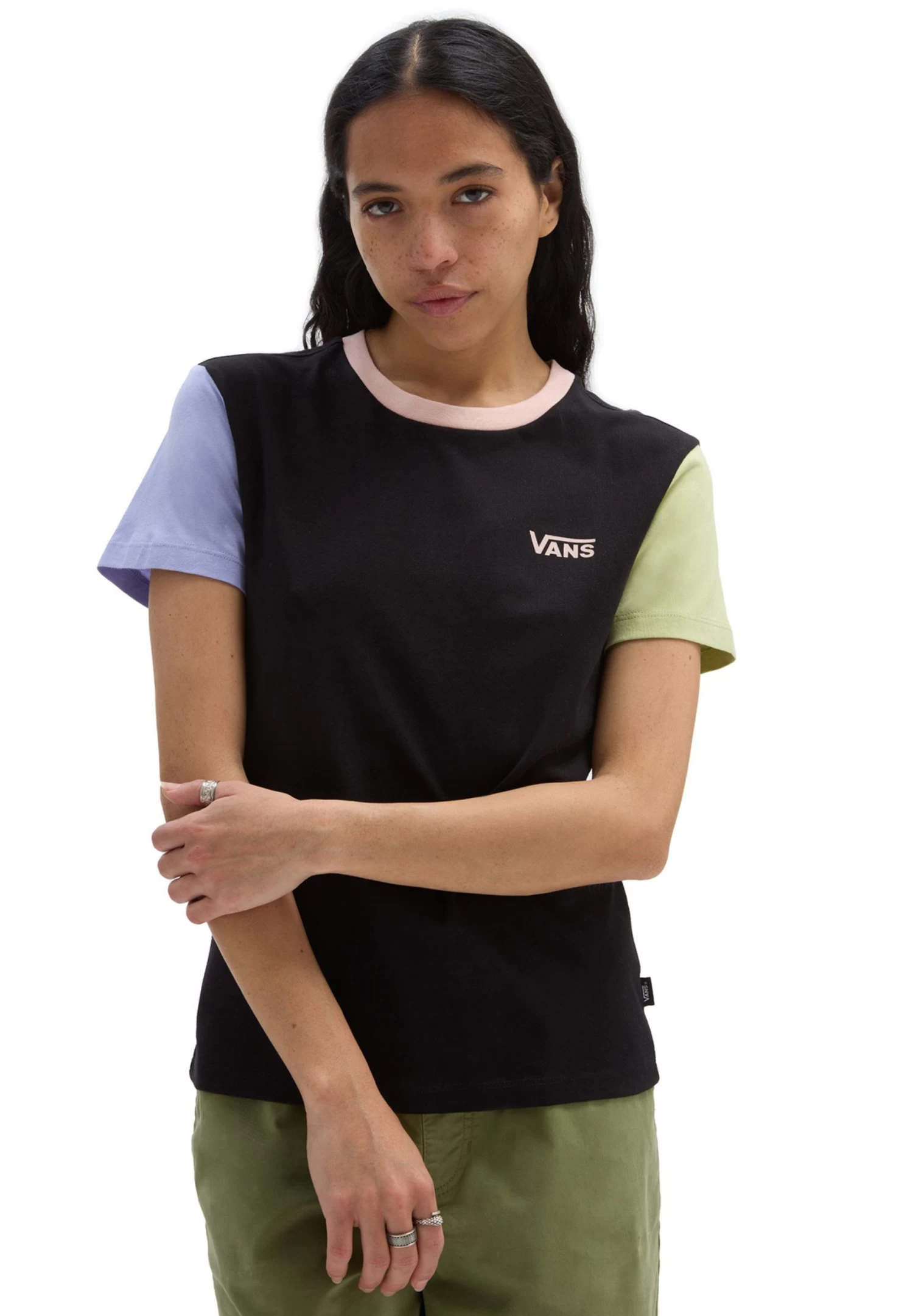 Vans Colorblock Crew - T-Shirt Print - Black Winter Pear 1 Vans Colorblock Crew - T-Shirt Print - Black Winter Pear