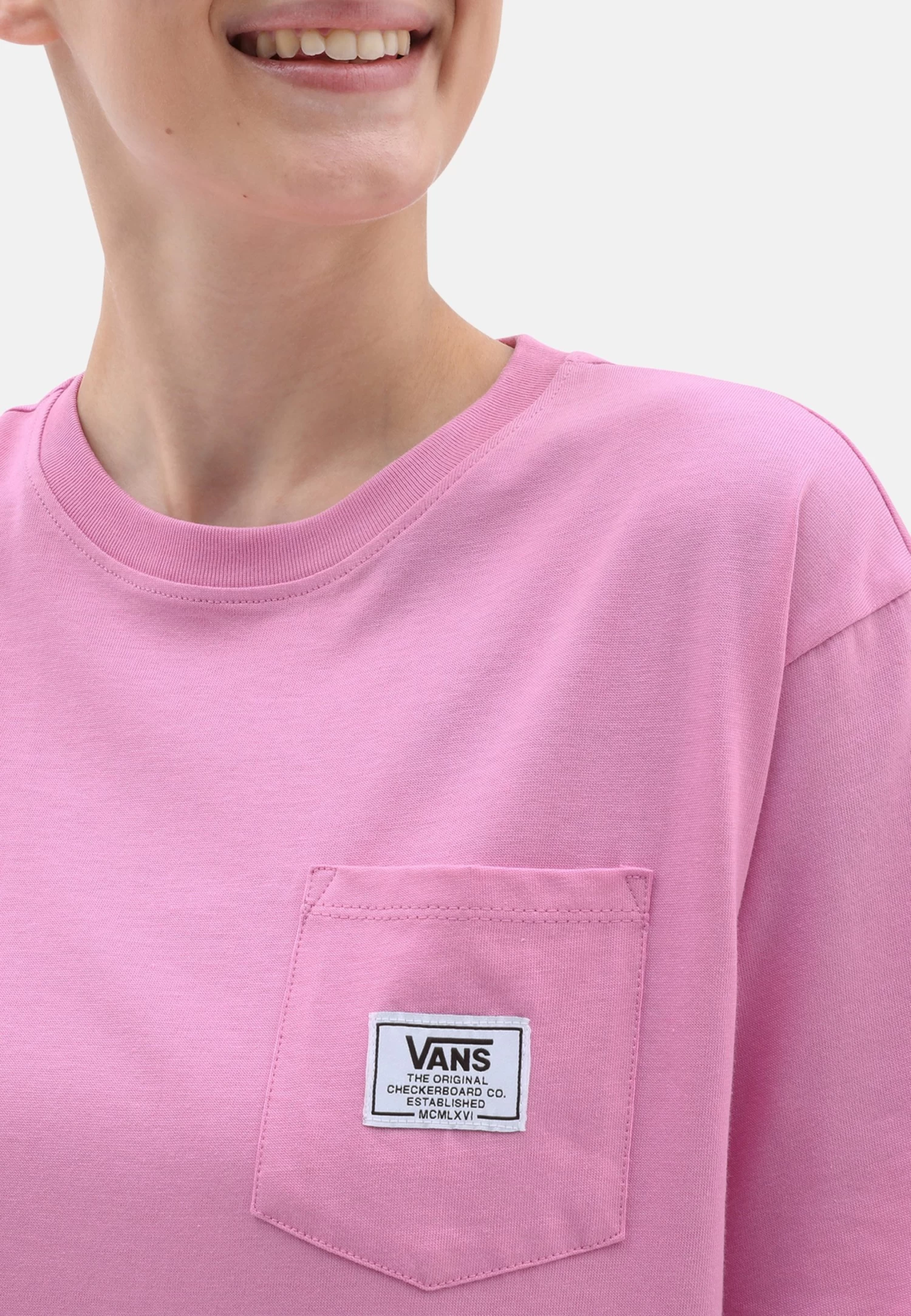 Vans Wm Classic - T-Shirt Basic - Medium Pink 3 Vans Wm Classic - T-Shirt Basic - Medium Pink - Afbeelding 3