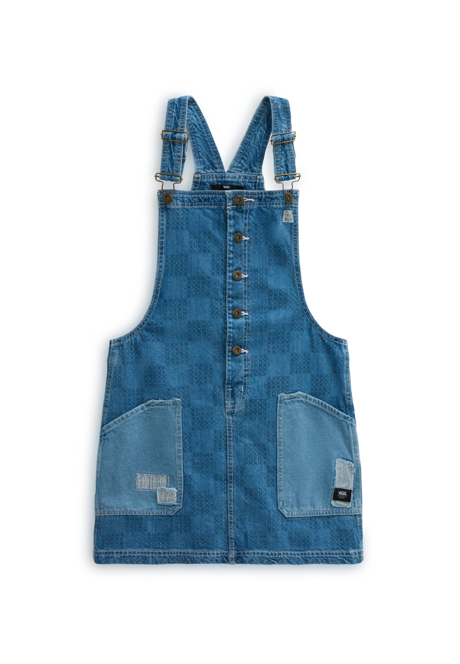 Vans Mended Check Pinafore - Spijkerjurk - Stone Wash 1 Vans Mended Check Pinafore - Spijkerjurk - Stone Wash
