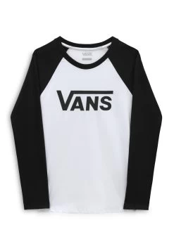 Vans Flying V Everyday Raglan - Longsleeve - White Black -Kleding Verkoop ce37701c31e8496b88fd3fb927119ec6